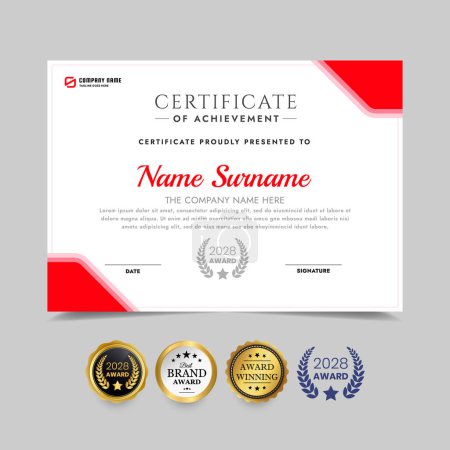 Red Gradient Diploma Template