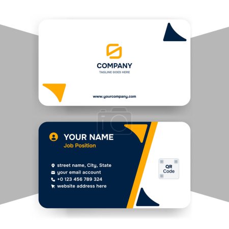 Illustration for Yellow Business Card Template - Royalty Free Image