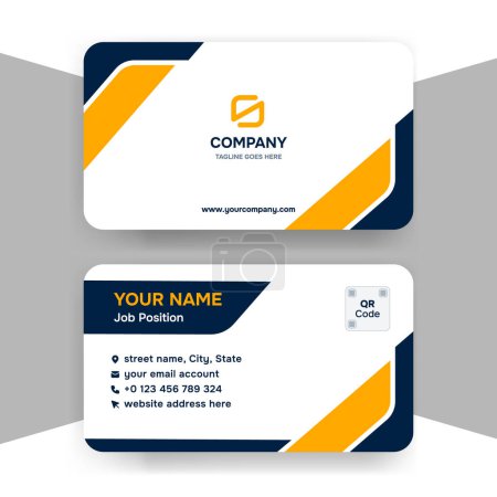 Illustration for Yellow Diagonal Business Card - Royalty Free Image