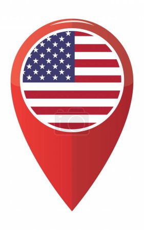 Photo for Colorful US map application pin point label symbol - Royalty Free Image