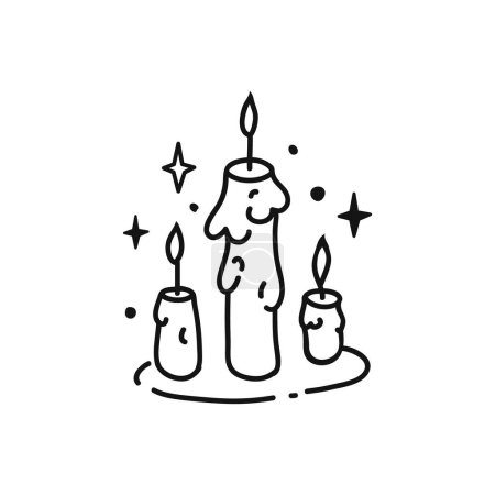 Illustration for Candle icon. Vector illustration. Esoteric and magic. Self care concept, relaxation and balance. - Royalty Free Image