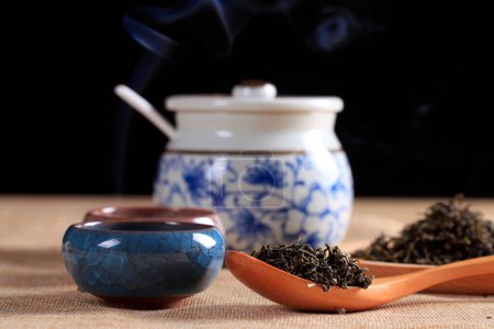 Thé chinois, thé noir chinois, gros plan