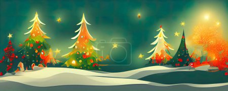 Schöne Fantasie magische surreale Weihnachtsbaum Landschaft Hintergrund
