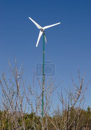 windmill in a house, turbine to generate clean electrical energy