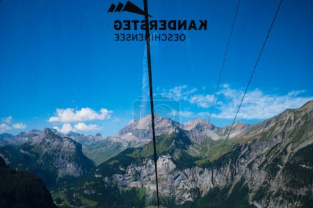 Photo for Oeschinensee, Switzerland - July 27, 2022 - View from Oeschinensee, Switzerland in the town of Kandersteg. - Royalty Free Image