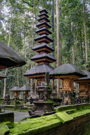Photo for Temple at Sangeh monkey forest in Bali near Ubud village. Indonesia - Royalty Free Image