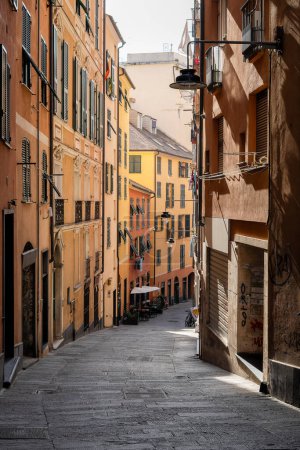 Photo for A cute narrow street in Genoa Italy without people - Royalty Free Image