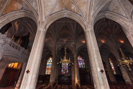 Photo for MORTAGNE AU PERCHE,ORNE, FRANCE, MARCH 28, 2022 : interiors and architectural decors of church of our lady - Royalty Free Image