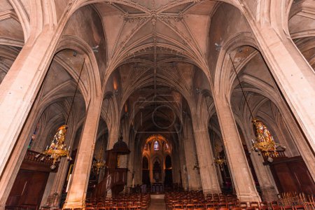 Photo for MORTAGNE AU PERCHE,ORNE, FRANCE, MARCH 28, 2022 : interiors and architectural decors of church of our lady - Royalty Free Image