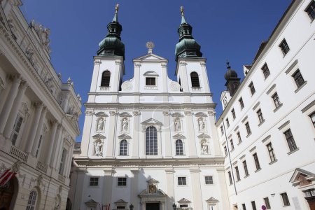 VIENNA, AUSTRIA, MAY 25, 2023 : exteriors,  and architectural details of theJesuit church