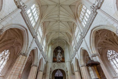 Photo for SAINT RIQUIER, SOMME, FRANCE, JUNE 17, 2022 : interiors and architectural decors of the Saint Riquier abbey church - Royalty Free Image