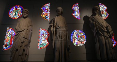 Photo for PARIS, FRANCE, DECEMBER 16, 2023 : stained glasses in the Cluny chapel, Paris, France - Royalty Free Image