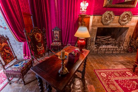 Téléchargez les photos : ANGERS, FRANCE, 23 MARS 2024 : décors intérieurs du Château de Brissac, près d'Angers, vallée du loire, france - en image libre de droit
