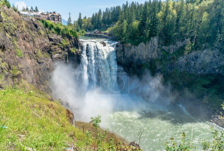 Photo for A view of Snoqualmie Falls on a powerful day in Washington State. - Royalty Free Image