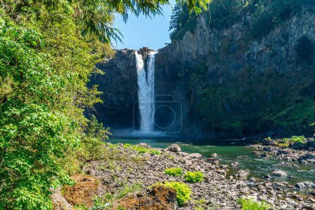 Photo for A view of Snoqualmie Falls in Washington State  from downriver. It is summertime. - Royalty Free Image