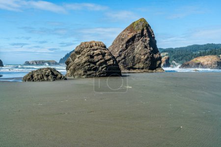 Téléchargez les photos : Une vue des formations rocheuses à Meyers Creek Beach dans l'État de l'Oregon. - en image libre de droit