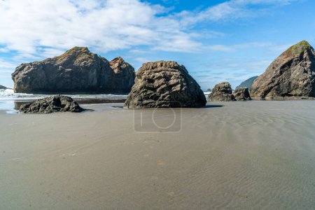 Téléchargez les photos : Une vue des formations rocheuses à Meyers Creek Beach dans l'État de l'Oregon. - en image libre de droit