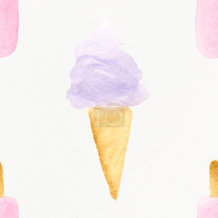 Photo for Illustration watercolor of ice cream2 - Royalty Free Image