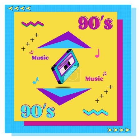 Téléchargez les illustrations : Poster Design 90's back to music nostalgic - en licence libre de droit