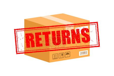 Returns box, great design for any purposes. Vector concept. Courier service delivery.