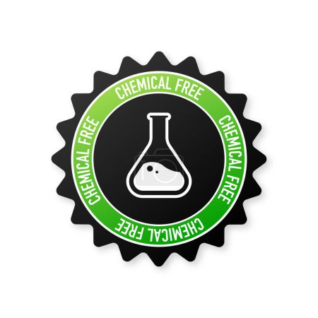 Ilustración de Icono de contorno verde libre de químicos sobre fondo blanco. Ilustración vectorial. - Imagen libre de derechos