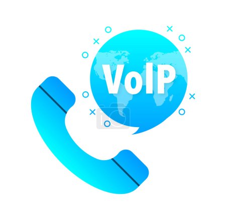 Illustration for Voice over IP, VoIP call system. Internet call - Royalty Free Image