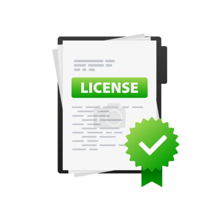 Illustration for License document page. Achievement, award Vector stock illustration - Royalty Free Image
