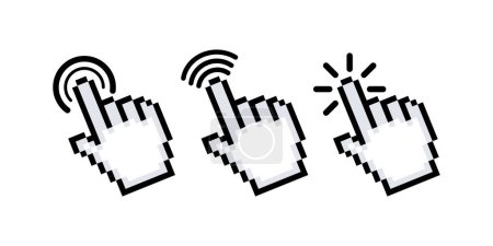 Illustration for Computer mouse click cursor. Click arrow. Pointer cursor. Vector illustration - Royalty Free Image