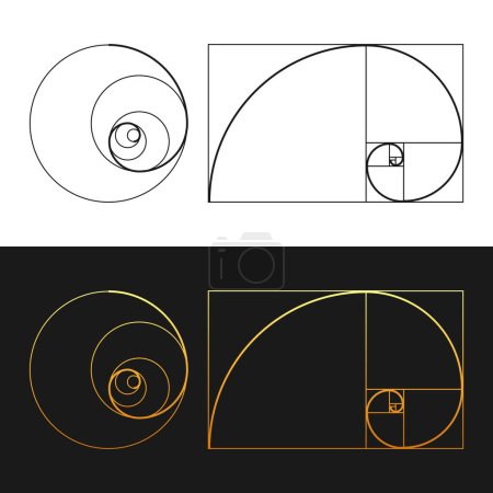 Illustration for Golden ratio, Divine Proportions. Geometric shapes. Vector illustration - Royalty Free Image