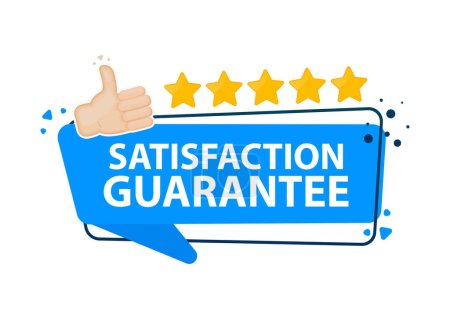 Ilustración de 100 percent satisfaction guarantee label. Guarantee badge. Vector illustration - Imagen libre de derechos