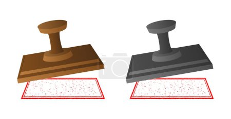 Ilustración de Dos sellos de goma con diferentes colores y uno de ellos es rojo. - Imagen libre de derechos