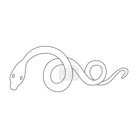 Ilustración de Tinta grabada en blanco y negro. serpiente dibujada a mano - Imagen libre de derechos