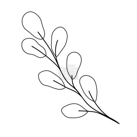 Illustration for Hand sketched floral design element. Vector illustration for labels, branding business identity, wedding invitations - Royalty Free Image