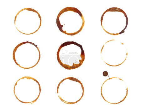 Photo for Coffee cup stains set. Coffee or tea stains and traces - Royalty Free Image