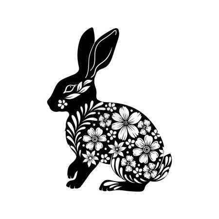 Photo for Bunny design element. Illustration for postcard, poster, sticker, pattern - Royalty Free Image