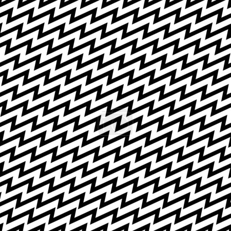 Photo for Monochrome seamless pattern with zigzag, psychedelic black white background - Royalty Free Image