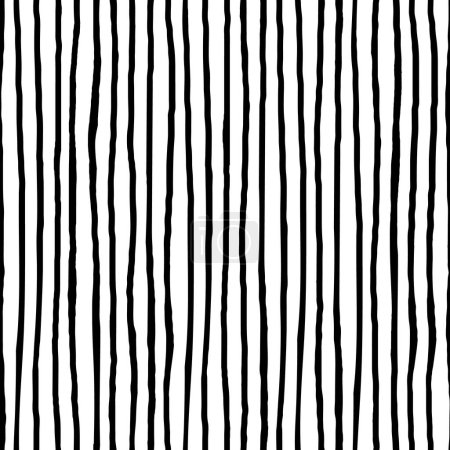 Photo for Monochrome striped background, seamless pattern, hand drawn black stripes on a white background - Royalty Free Image