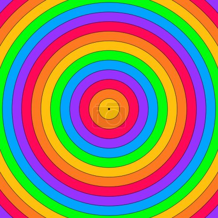 Ilustración de Fondo con círculos del arco iris, fondo psicodélico. Fondo hipnótico - Imagen libre de derechos
