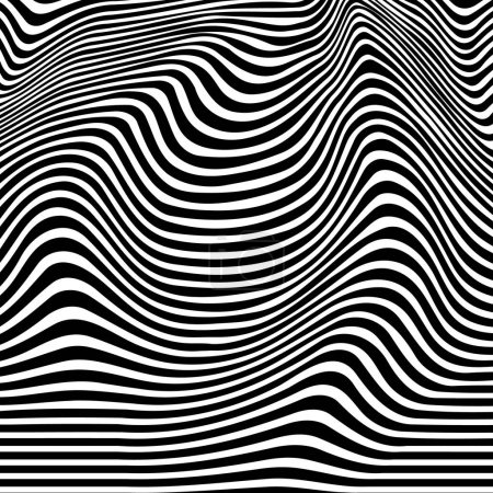 Photo for Psychedelic striped background, fluid black and white background - Royalty Free Image