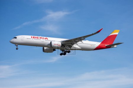 Photo for Airbus A350 long-haul plane of the Iberia airline - Royalty Free Image