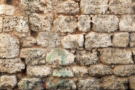 Fondo de pared de ladrillo antiguo en Tel Aviv, Israel
