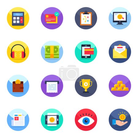 Illustration for Pack of Business Flat Icons - Royalty Free Image