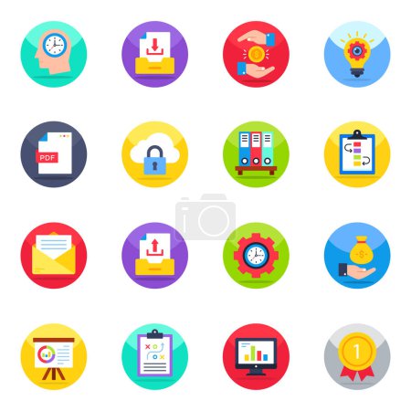 Illustration for Pack of Business Flat Icons - Royalty Free Image
