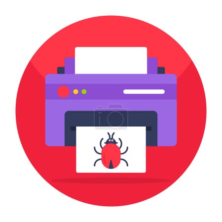 Illustration for Perfect design icon of infected printer - Royalty Free Image