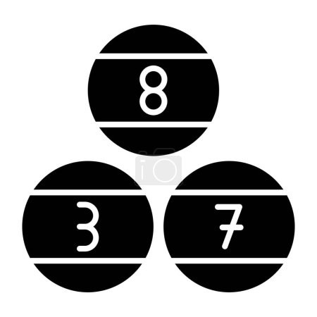 Illustration for Pool balls icon, solid design of billiard balls - Royalty Free Image