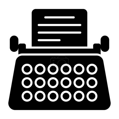Illustration for Filled design icon of typewriter - Royalty Free Image