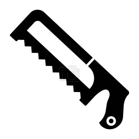 Téléchargez les illustrations : Une icône d'outil de découpe du bois, conception vectorielle de la scie à métaux - en licence libre de droit