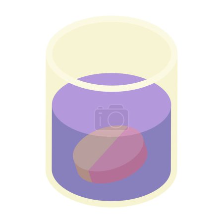 Illustration for Conceptual isometric design icon of pill dissolving - Royalty Free Image