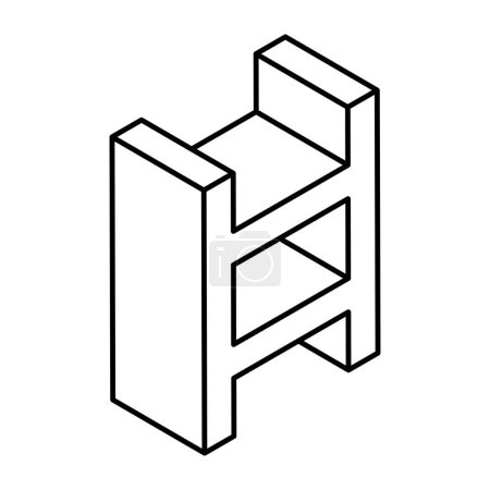 Ilustración de Un icono de estantería en diseño isométrico lineal disponible para descarga instantánea - Imagen libre de derechos