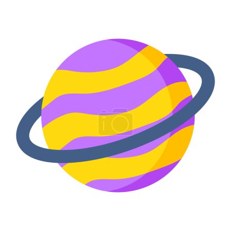 Illustration for Editable design icon of revolving planet - Royalty Free Image